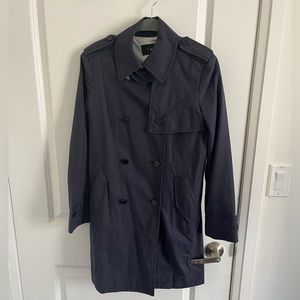 Lightweight navy trench jacket